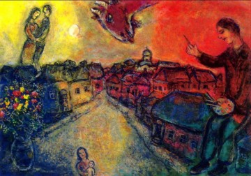 ヴィテプスク 2 をめぐるアーティスト 現代マルク・シャガール Oil Paintings